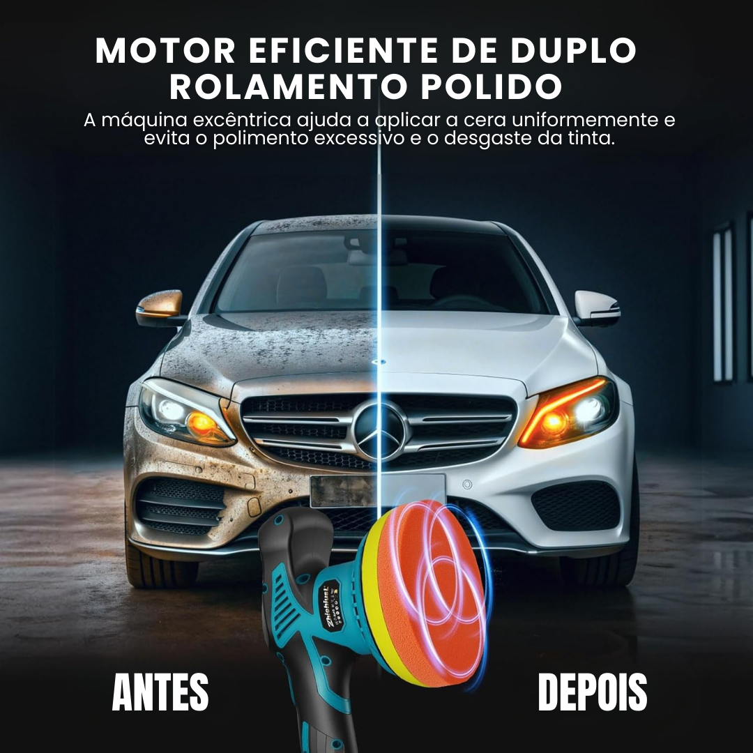 Polidor de automóveis 12V com 2 baterias