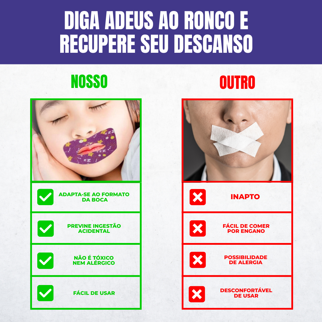 Adesivos bucais anti-ronco