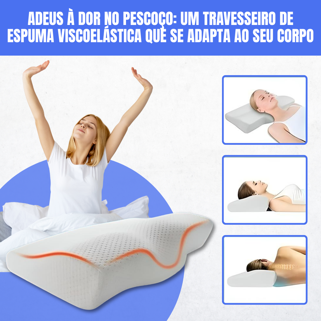 Almofada viscoelástica para o pescoço + capa GRATUITA