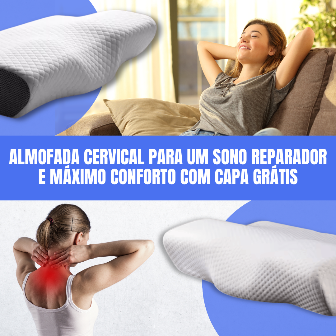 Almofada viscoelástica para o pescoço + capa GRATUITA