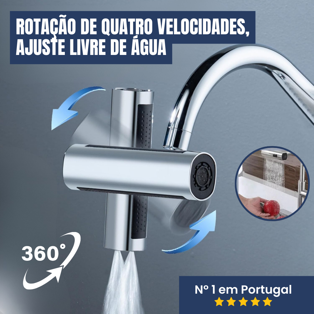 Torneira giratória com cascata para extensão 4 em 1