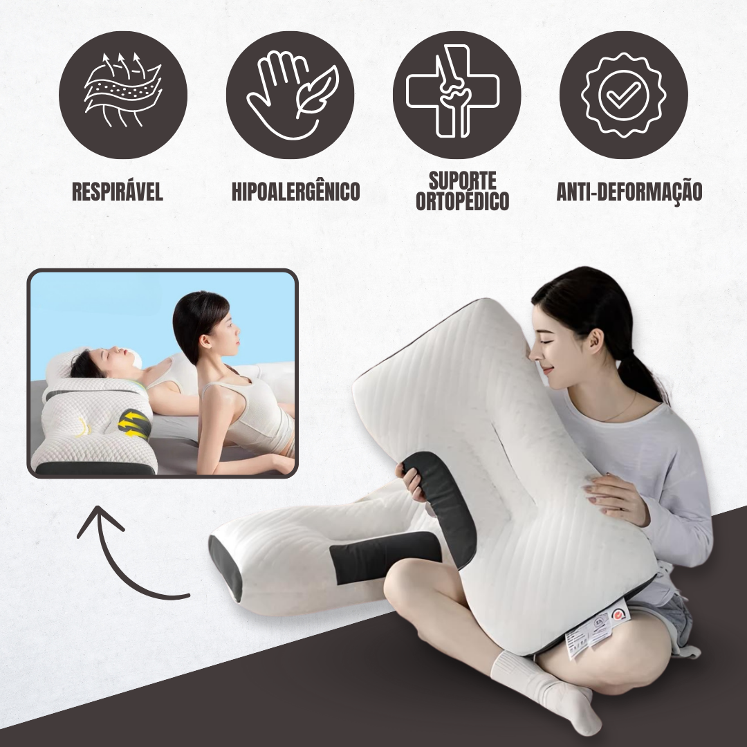 Almofada ergonómica em malha 3D