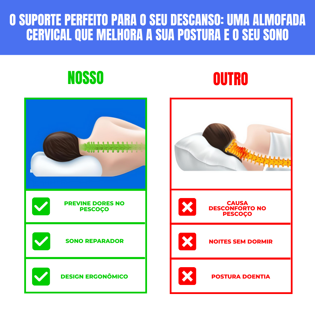 Almofada viscoelástica para o pescoço + capa GRATUITA