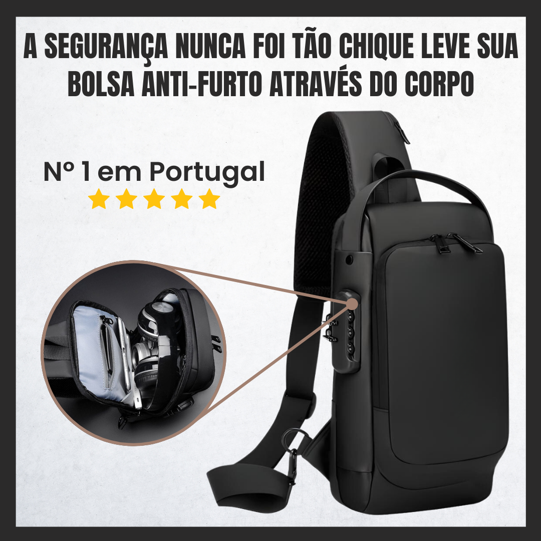 Mochila cruzada anti-roubo