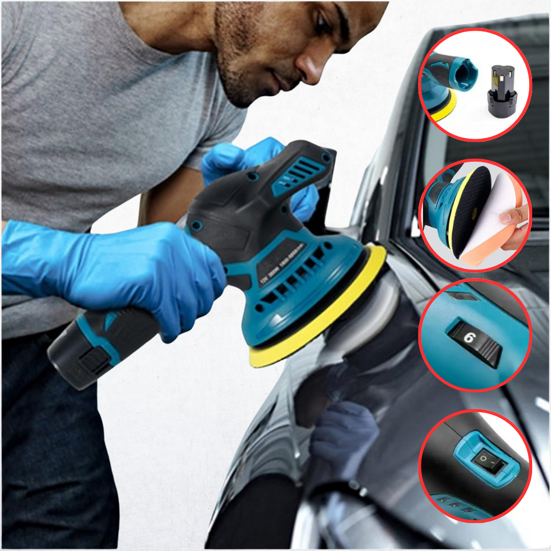 Polidor de automóveis 12V com 2 baterias