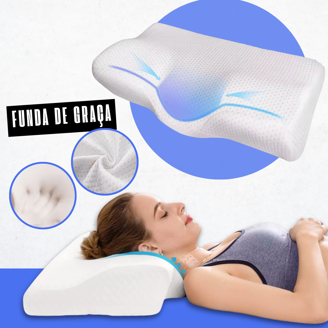 Almofada viscoelástica para o pescoço + capa GRATUITA