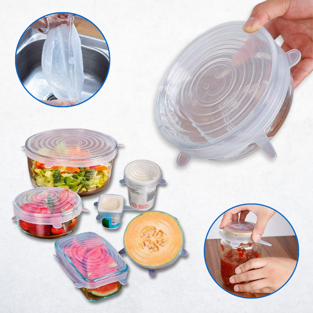 Tampas de silicone reutilizáveis