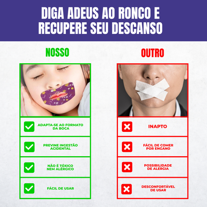 Adesivos bucais anti-ronco