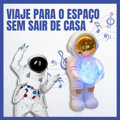 Candeeiro astronauta com altifalante