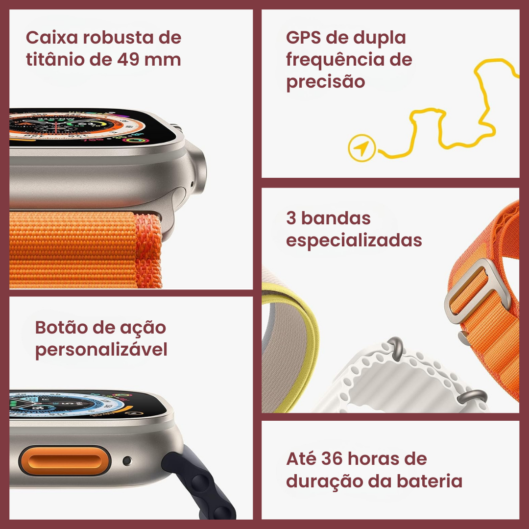 Smartwatch Ultra Pro com 2 braceletes GRÁTIS