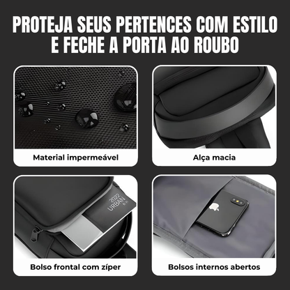 Mochila cruzada anti-roubo