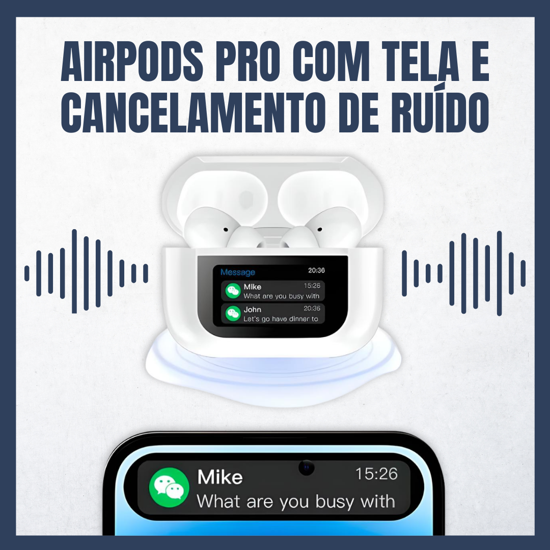 AirPods PRO com ecrã e cancelamento de ruído