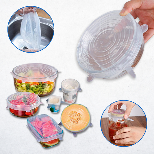 Tampas de silicone reutilizáveis