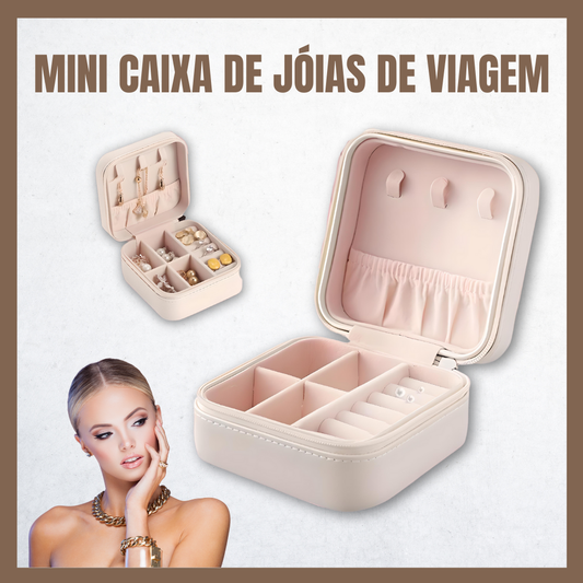Mini caixa de jóias de viagem